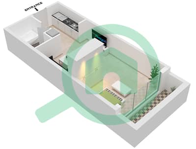 المخططات الطابقية لتصميم الوحدة 19 FLOOR 1 شقة استوديو - البرج الاسباني