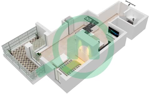 المخططات الطابقية لتصميم الوحدة 7 FLOOR 4,5 شقة استوديو - البرج الاسباني