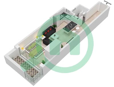 المخططات الطابقية لتصميم الوحدة 13 FLOOR 4 شقة استوديو - البرج الاسباني