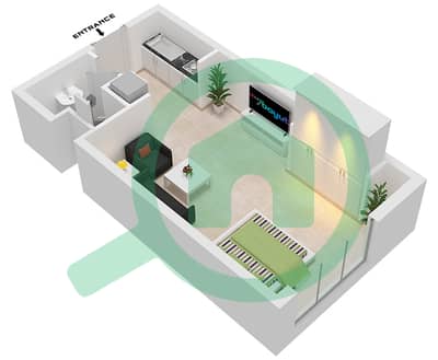 المخططات الطابقية لتصميم الوحدة 22 FLOOR 4 شقة استوديو - البرج الاسباني