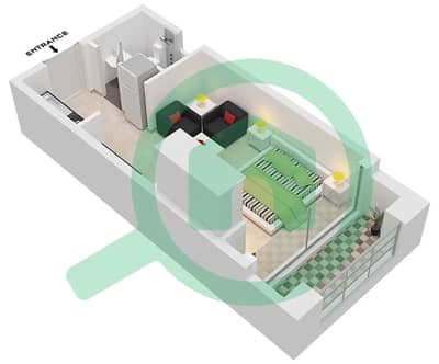 المخططات الطابقية لتصميم الوحدة 2 FLOOR 5 شقة استوديو - البرج الاسباني