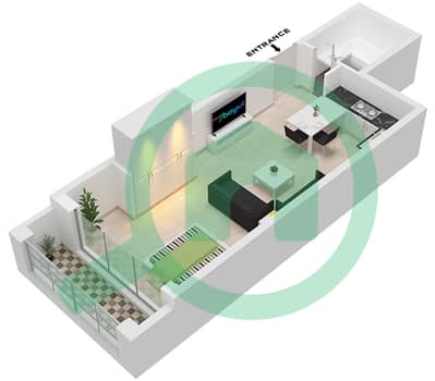 المخططات الطابقية لتصميم الوحدة 15 FLOOR 5 شقة استوديو - البرج الاسباني