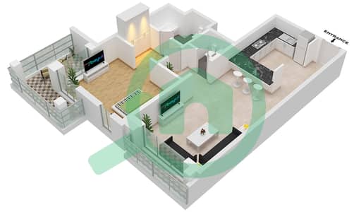 西班牙安达鲁西亚公寓 - 1 卧室公寓单位4 FLOOR 6-9戶型图