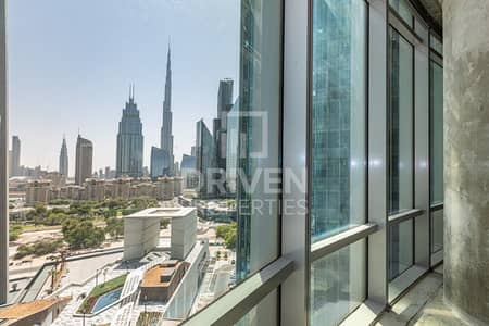 مکتب  للايجار في مركز دبي المالي العالمي، دبي - Shell and Core with Full View of Burj Khalifa