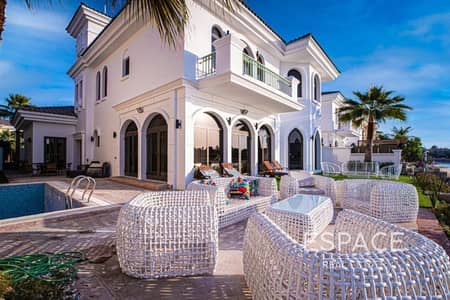 5 Bedroom Villa for Rent in Palm Jumeirah, Dubai - Luxury Furnished 5 Bed Atrium Entry | Vacant | Atlantis View