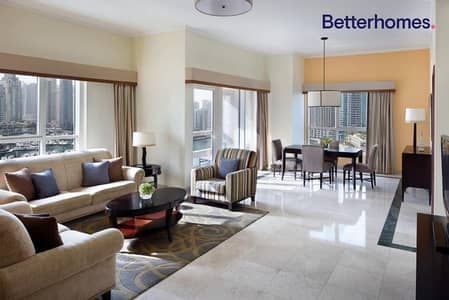 شقة 2 غرفة نوم للايجار في دبي مارينا، دبي - شقة في فندق دبي ماريوت هاربر دبي مارينا 2 غرف 258000 درهم - 5531224