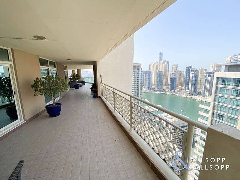 位于迪拜码头，滨海塔楼 4 卧室的顶楼公寓 4200000 AED - 5525688