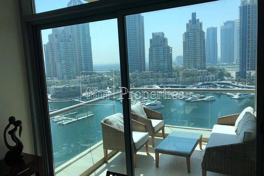 Full Marina view | Fully furnished 2BR l Low Floor