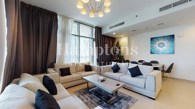 3 Huge Layout|Furnished 2BR+M|Dubai Wharf