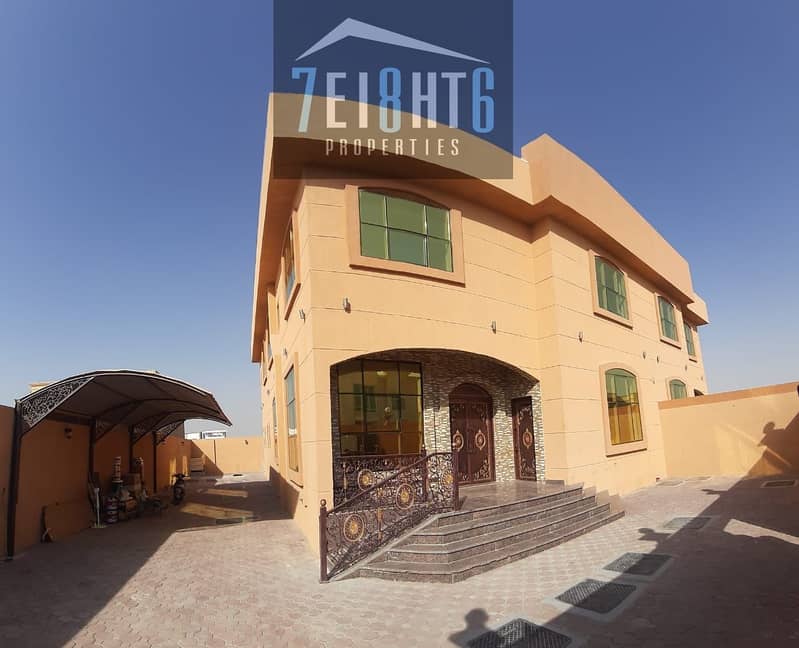 Excellent property: 4 b/r semi-independent villa + maids room + stunning garden for rent in Al Hoshi, Sharjah