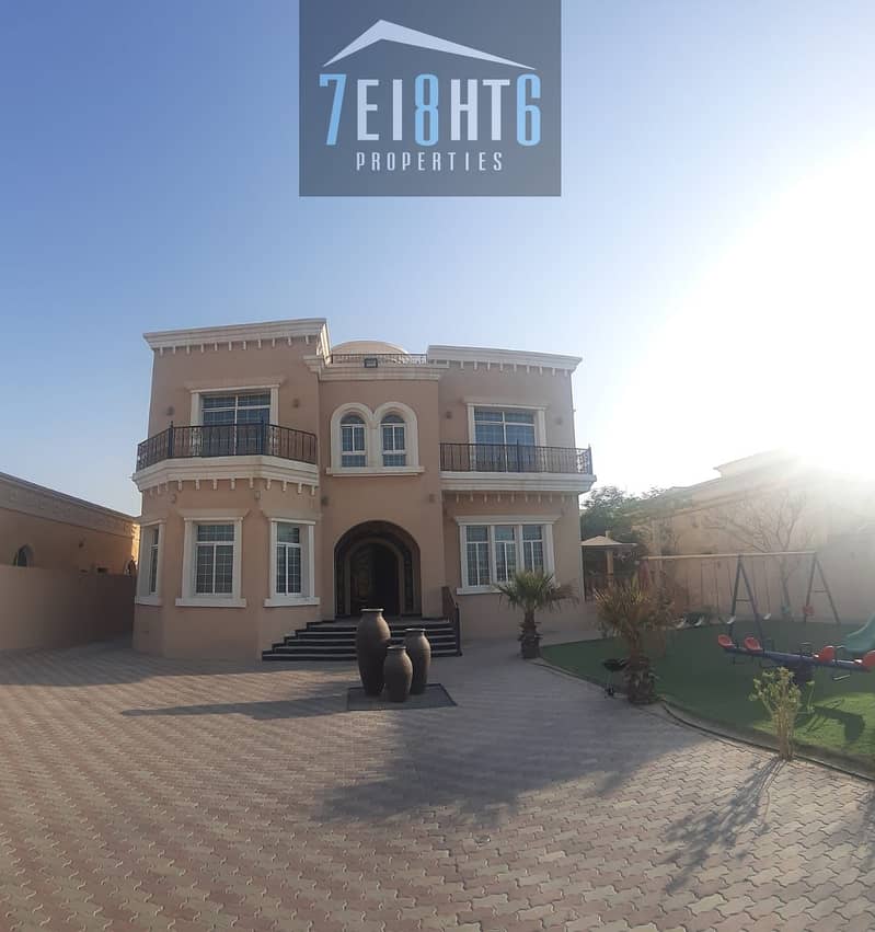 Amazing value: 5 b/r independent villa + maids room + large garden for rent in Khawaneej 1