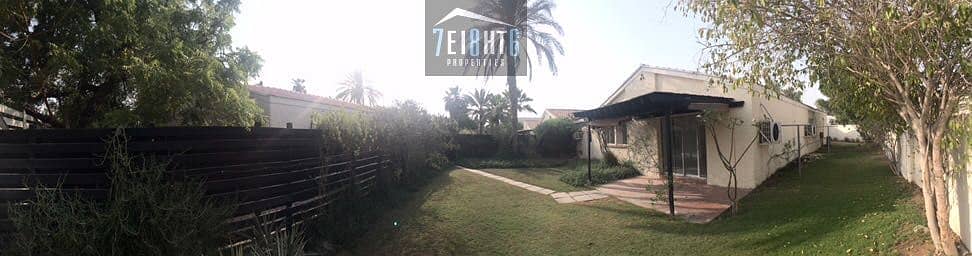 Outstanding property: 3 b/r good quality semi-indep villa + maids room + sharing s/pool + garden for rent in Umm Suqeim