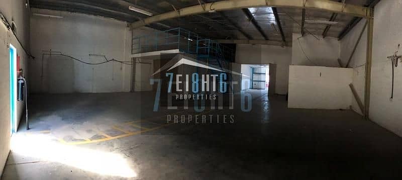 3,700 sq ft well maintained commerical warehouse + high ceiling + 30 Kv power + fire fighting