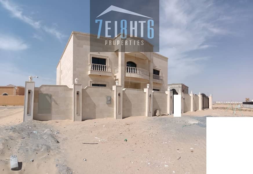 BRAND NEW villa under construction: 5 b/r good quality indep villa + maids room + large garden for rent in Khawaneej 2