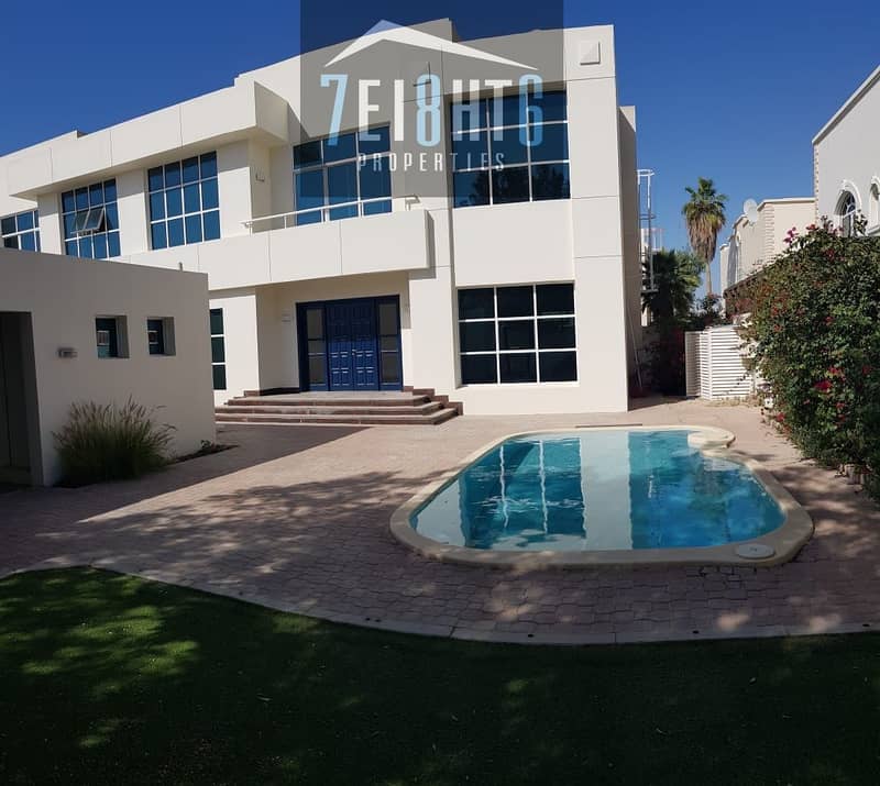 Exceptional value: 5 b/r beautifully presented semi-independent villa + maids room + drivers room + s/pool + garden