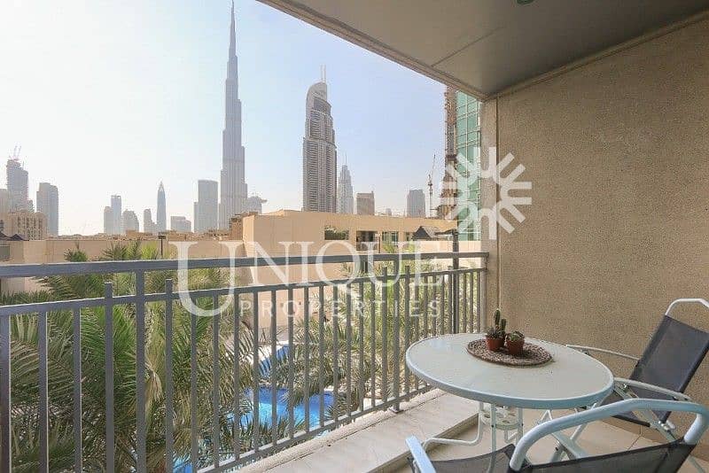 Burj Khalifa And Pool View | Large Studio