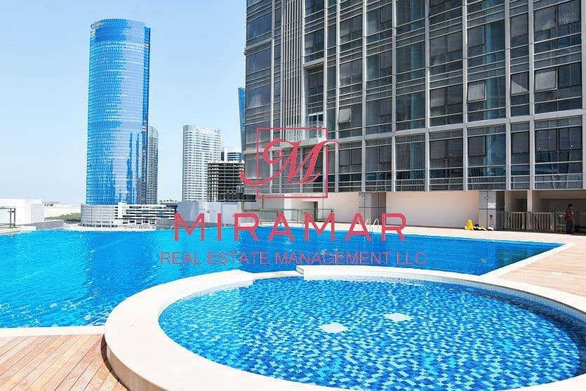 13 Month Contract luxury one bedroom apartment hi floor swimming pool and sea view