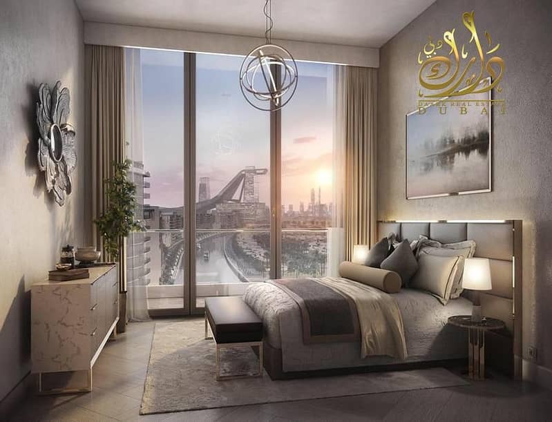 شقة غرفتين في مدينة الشيخ محمد بن راشد اطلالة برج خليفه بالتقسيط