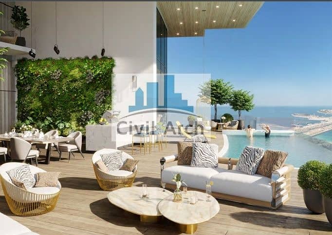 位于迪拜码头，卡瓦利大厦 3 卧室的顶楼公寓 18450000 AED - 5404234