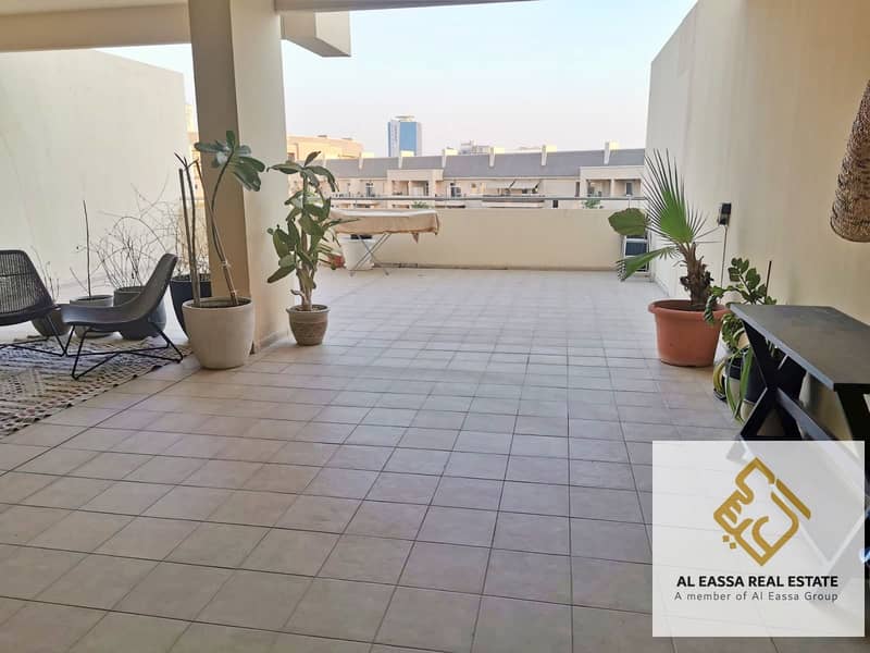 Stunning Terrace | Pool view | Semi-furnished 1 Bedroom
