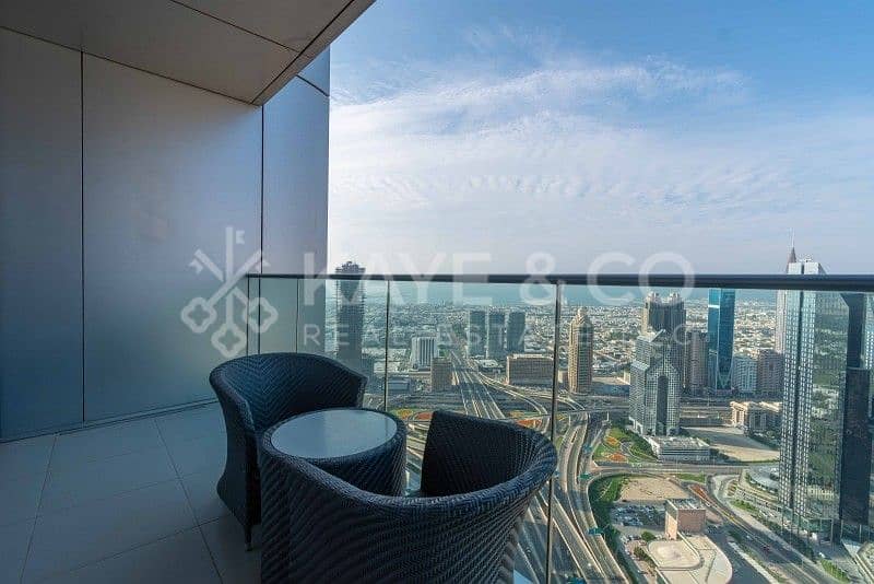 DIFC and Sea View | High Floor | Fully Furnished