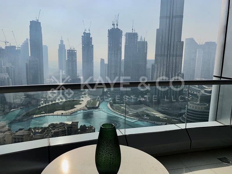 5 Full Burj and Fountain View | Balcony | Furnished