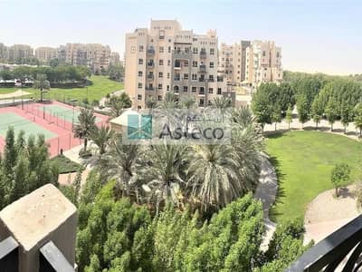 1 Bedroom Flat for Rent in Remraam, Dubai - Inner circle | Garden & Tennis court view | Balcony