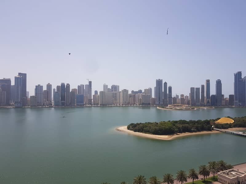 Sea Facing |A/C Free Luxurious 4BHK Apt Maid's Room HC Parking 95k Al Majaz 1