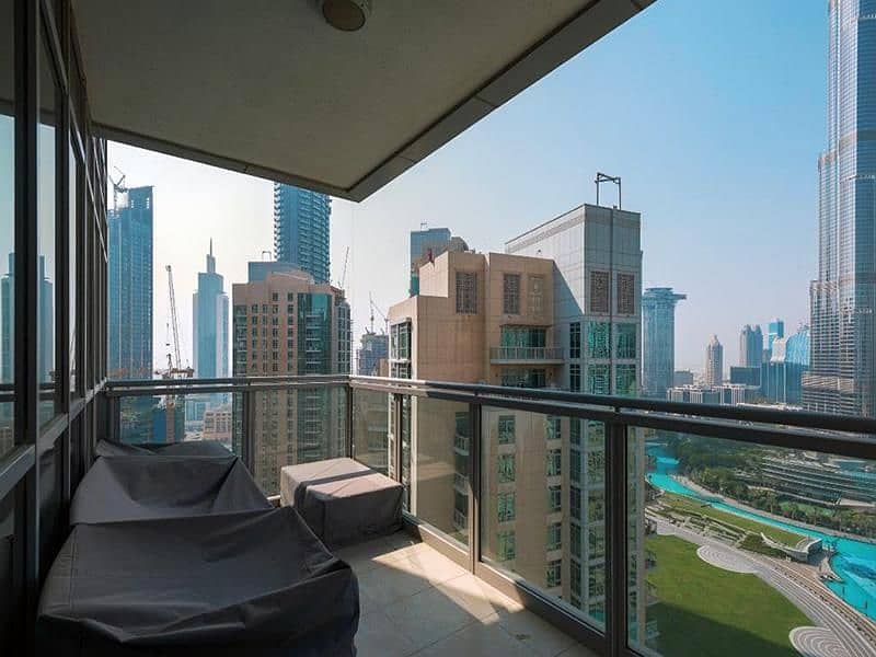 Burj Khalifa & Fountain View | High Floor | Balcony | Maid Room