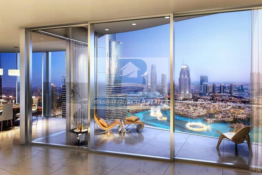 1 Luxurious. Half floor- Facing Burj Khalifa & Fountain - Top World Class- DLD waived- 5 Years Payment Plan