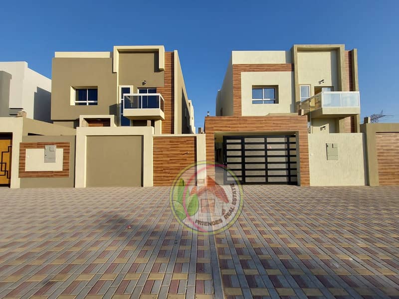 One of the most luxurious villas in Ajman, with personal construction and finishing on the asphalt street, without down payment and at a price of a sn