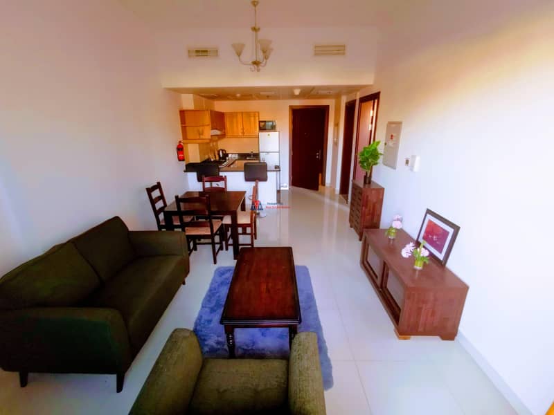 3 Furnished Spacious One Bedroom | Wide Double Balcony