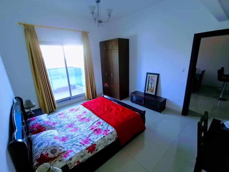 8 Furnished Spacious One Bedroom | Wide Double Balcony