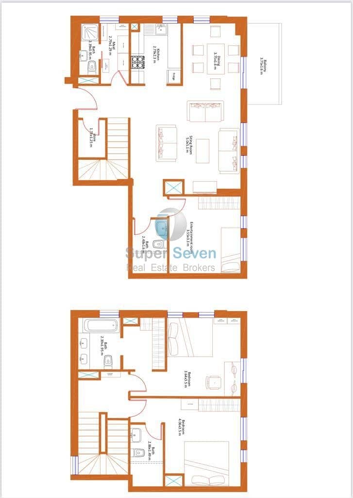 2 3 BHK Duplex   maids room Corner Apartment for sale in Zahra Breeze 3B
