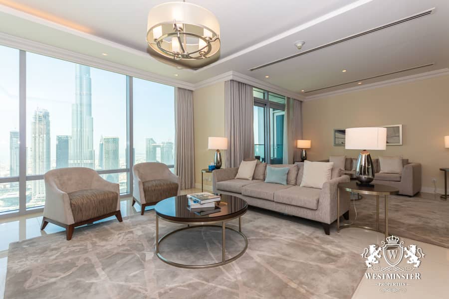 位于迪拜市中心，谦恭公寓喷泉景观综合体，谦恭喷泉景观天际系列1大厦 3 卧室的公寓 4000 AED - 5522848