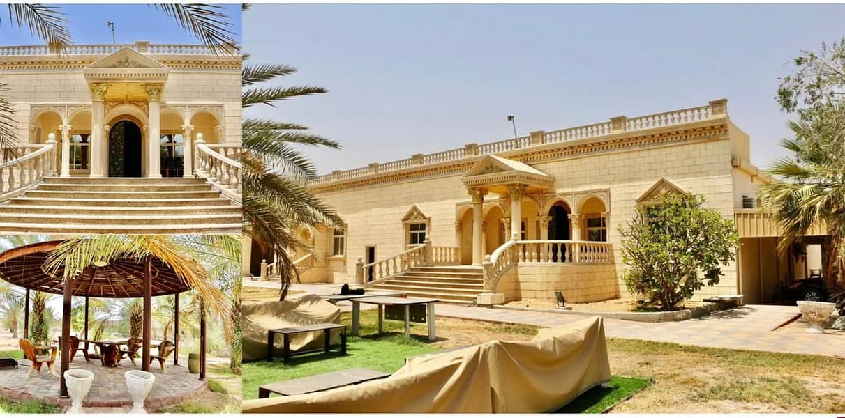 Al-Dhaid farm for sale in Al-Weshah area, special location on a main street /with  furnished villa