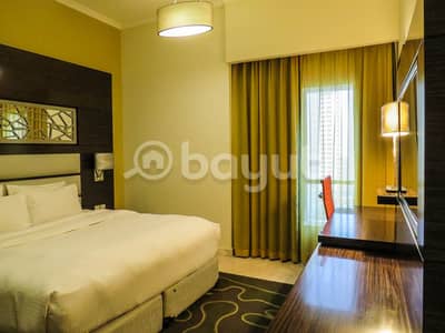 1 Bedroom Hotel Apartment for Rent in Dubai Production City (IMPZ), Dubai - DEAL OF THE DAY! Serviced Apartment Deal 5 Star Ghaya Grand Hotel