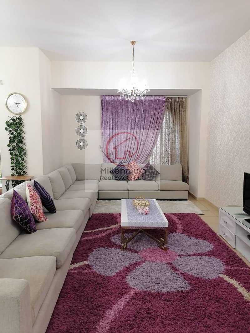Fully furnished 3 BED + maid in SADAF 1 affordable for rent