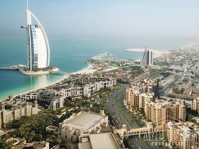 افضل سعر - اطلالة برج العرب | تخطيط كبير حديث | أفضل مكان في دبي