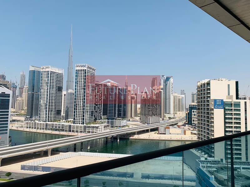 Spacious 1BR |Lake & Burj khalifa view | Safeer Tower, 2 | Business Bay, Dubai