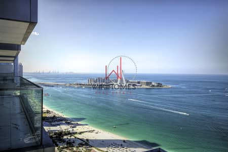 2 Bedroom Flat for Rent in Jumeirah Beach Residence (JBR), Dubai - High Floor | Corner Unit | Panoramic Sea View | Palm View