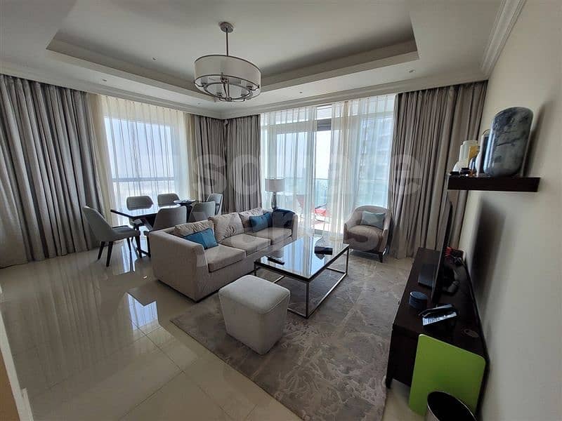 Furnished||2 Bed Hotel Apartment with Balcony|RENT