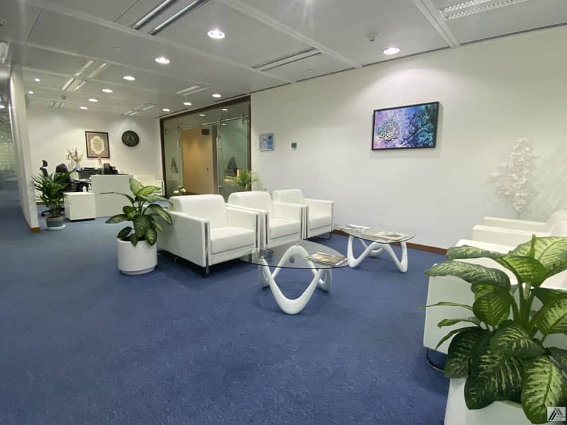 3 Furnished Office / No Commission / Free DEWA and Internet with conference room facility