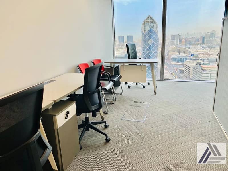 Fully Furnished And Fitted Office For Rent With Amazing Views-linked with burjuman  Mall and Mero