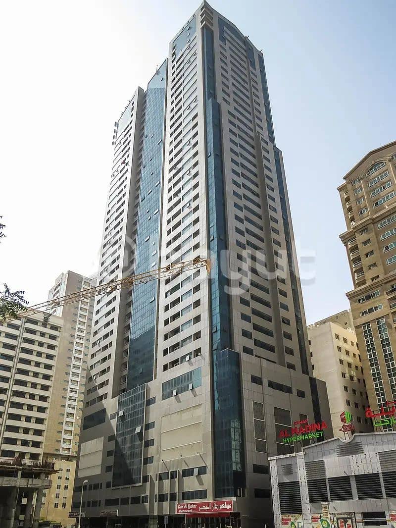 Great Deal!!! Spacious and bright studio apartment, open kitchen with fitted cabinets in Gulf Perl Tower, Al Nahda Sharjah