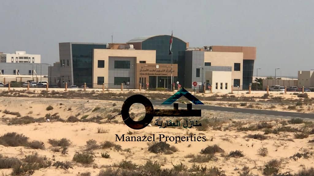 A plot of land for sale, residential, commercial, G + 5, in Al Qarayen 1 area, Umm Al Quwain, the corner of two continental streets