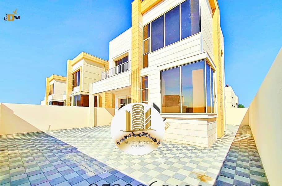 Villa for rent in Ajman, Jasmine area, close to Al Hamidiyah Garden, 5 rooms, a majlis, and a garden