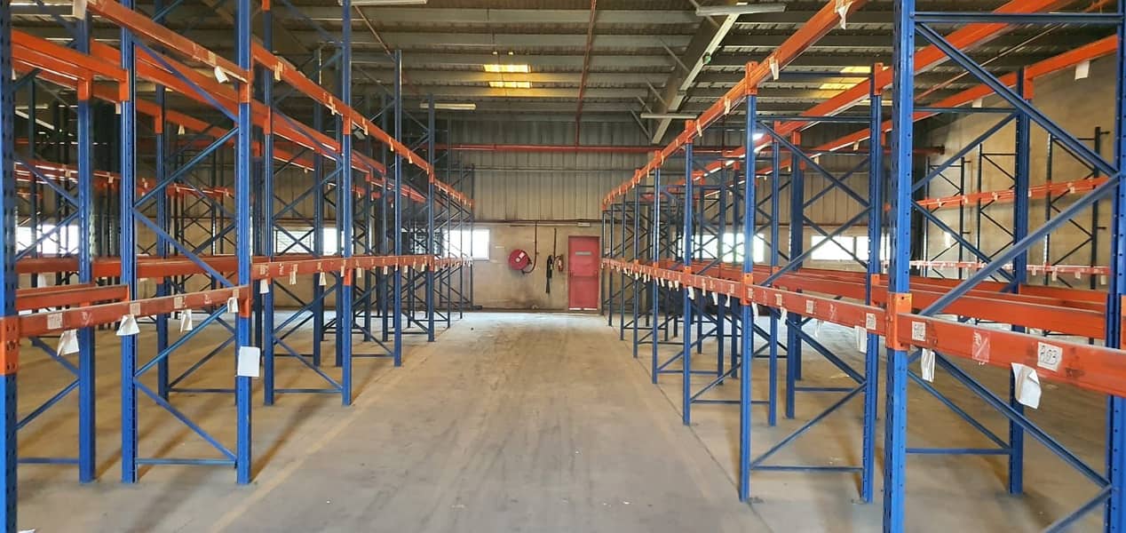 Storage  warehouse with sprinkler  and Racking Al Quoz 3