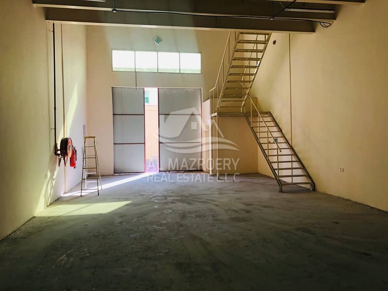 2500 sqft. warehouse with mezzanine available for rent in al jurf industrial area ajman
