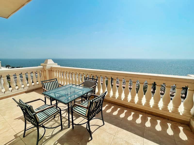 Royal Living | 2BR with 5* Serviced Beach, Pool, Gym | Sea View